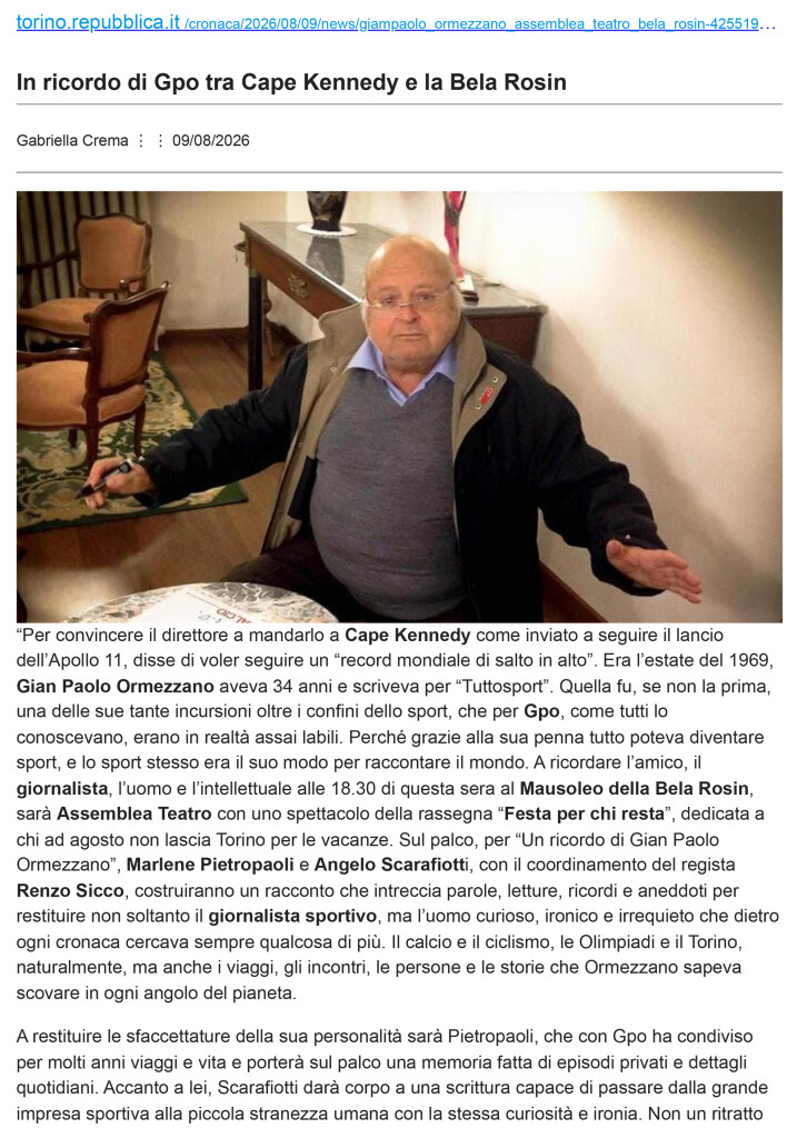 In ricordo di Gpo tra Cape Kennedy e la Bela Rosin